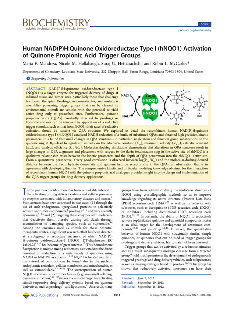 Biochemistry 2012, 51, 8014−8026 | PDF | Active Site | Enzyme Kinetics