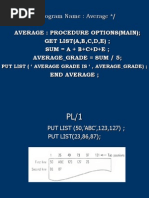 Program Name: Average / Average: Procedure Options (Main)