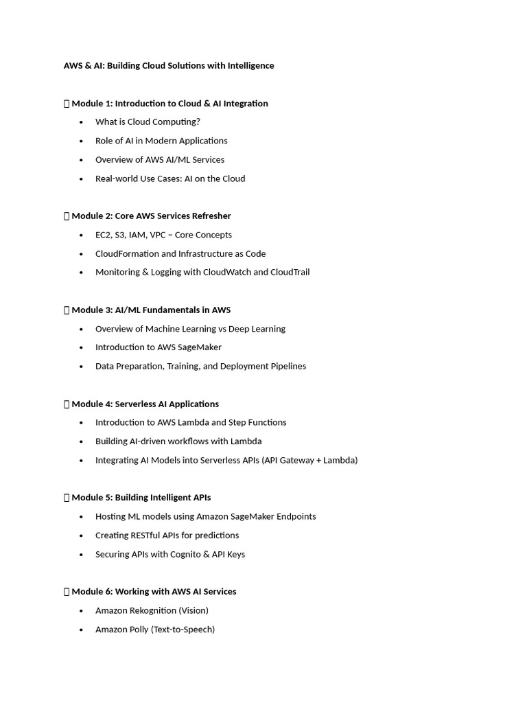 AWS AI Cloud Solutions Guide | PDF