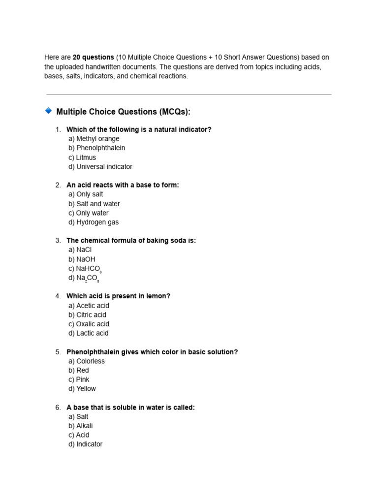 Reproduction in Plants Questions - Google Docs | PDF | Acid | Physical ...
