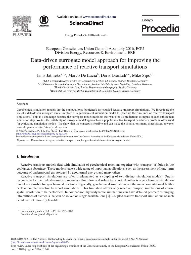 Data-driven Surrogate Model Approach for Improving | PDF | Simulation ...