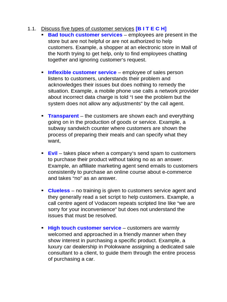 Types of Customer Service Explained | PDF | Taxes | Entrepreneurship
