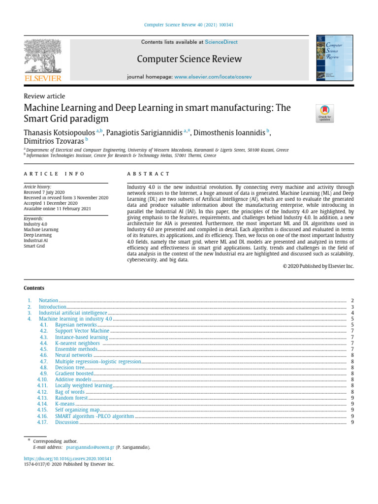 Machine Learning in Smart Manufacturing | PDF | Machine Learning ...