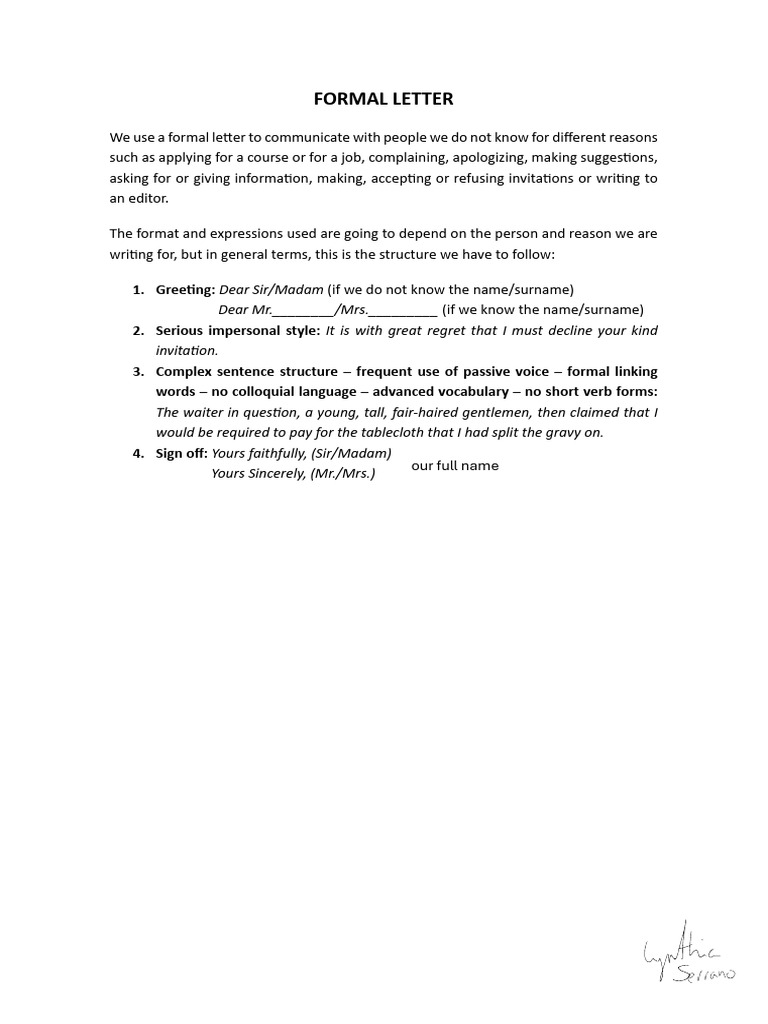 How to Write a Formal Letter | PDF