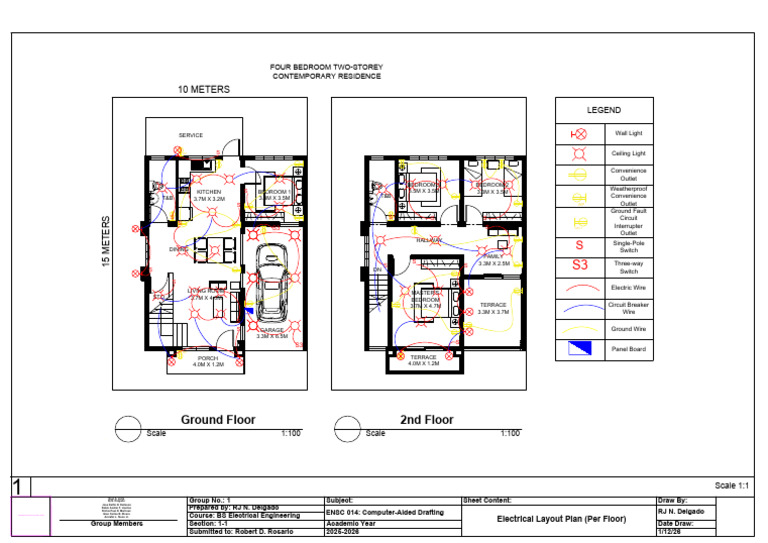 Electrical Layout Plan for Two-Storey Home | PDF | Electrical Equipment ...