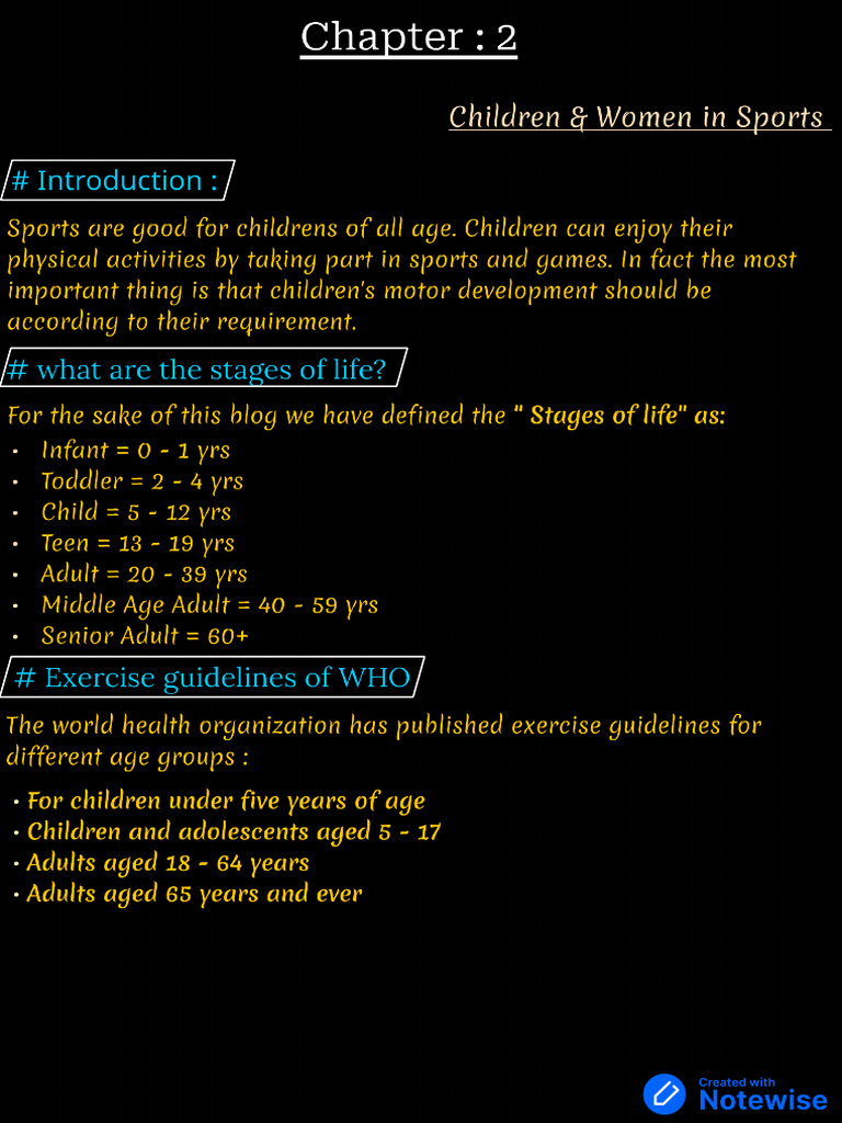 Physical Education Chapter 2 _ Children & Women in Sports (1) | PDF