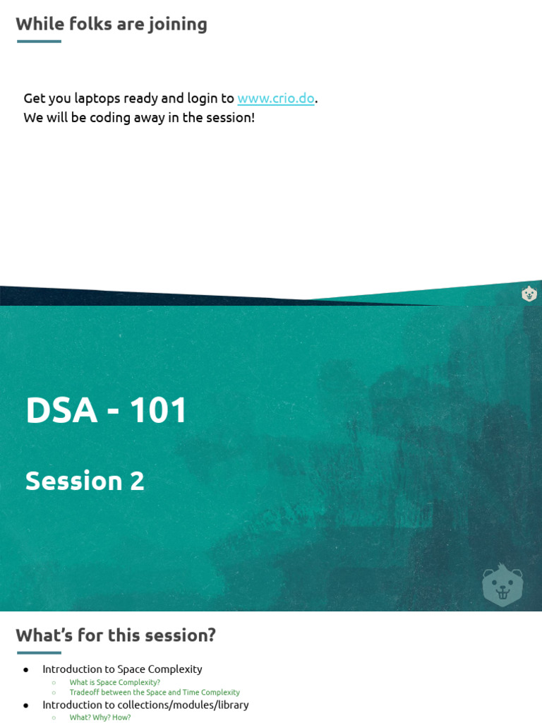 Dsa 101 Session 2 | PDF | Integer (Computer Science) | Computational ...