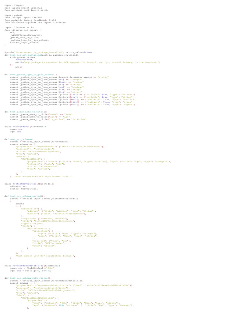 MCP Testing and Schema Validation | PDF | Boolean Data Type ...