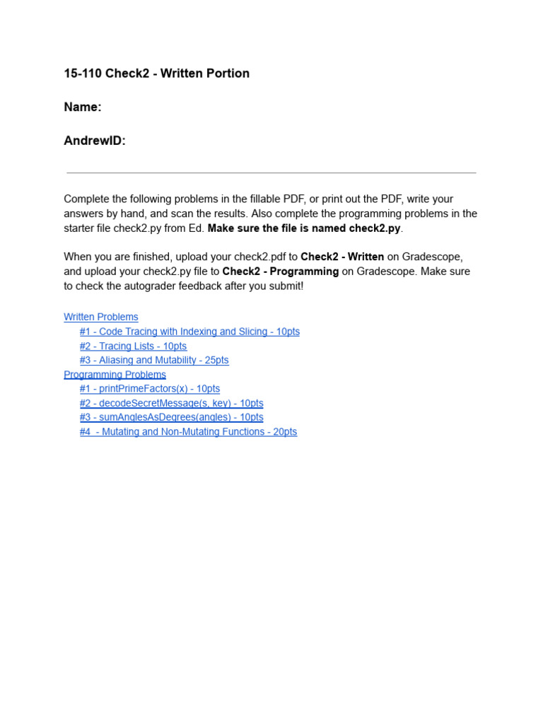 Check2 Handout | PDF | Angle | Prime Number