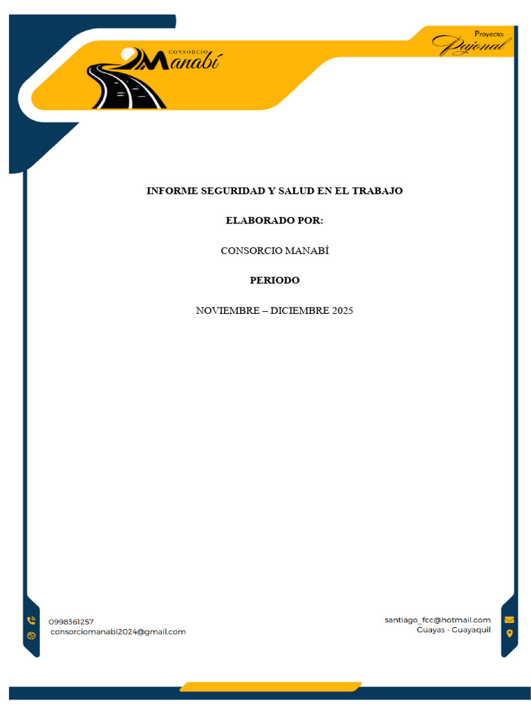 Informe de Seguridad en Obra Machala 2025 | PDF | Seguridad y salud ...