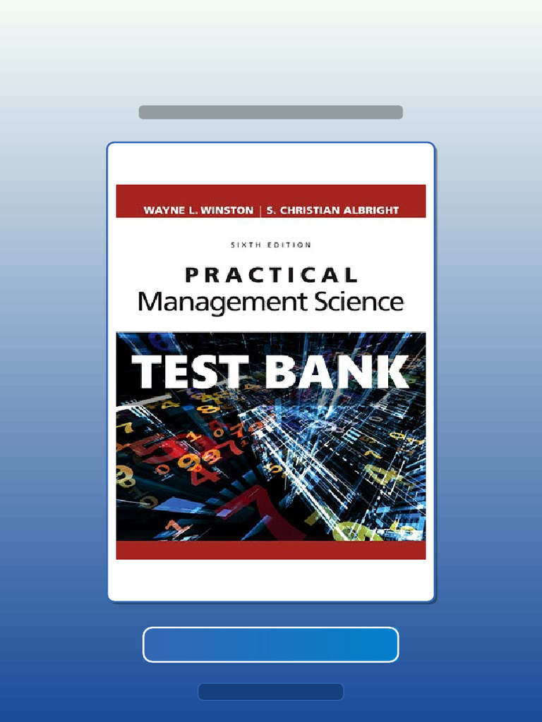 Test Bank for Practical Management Science 6 Ed Winston | PDF ...