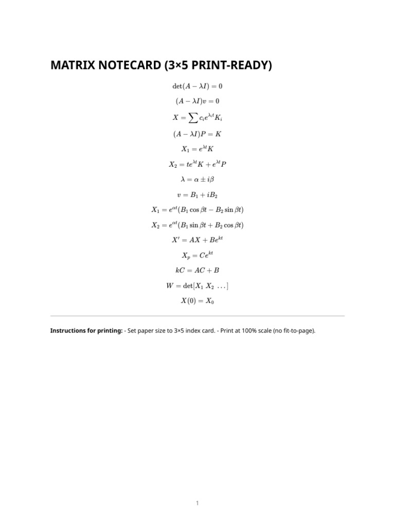 Matrix Notecard PDF | PDF