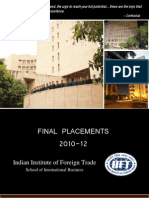 Final Placements 2010-12: Indian Institute of Foreign Trade