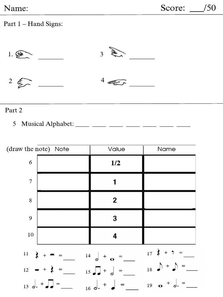 Solfege Final Test (1) | PDF | Clef | Elements Of Music