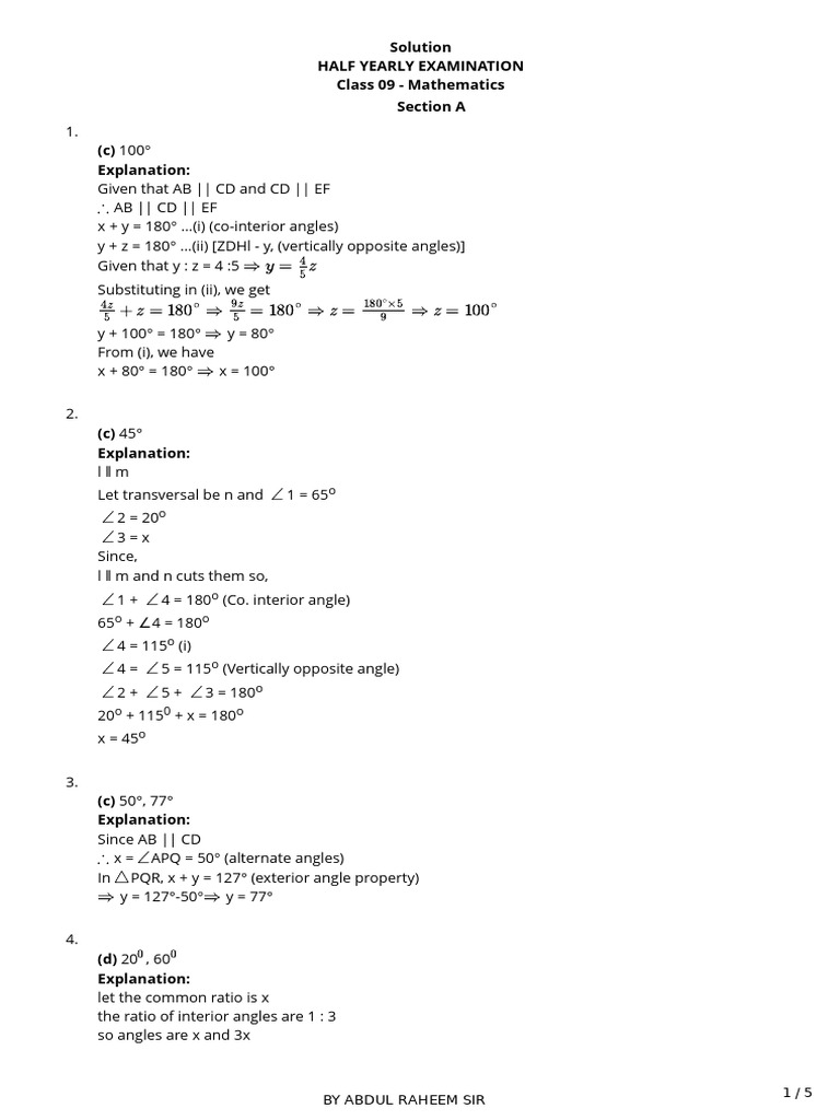 solution-2435095 | PDF | Area | Sphere
