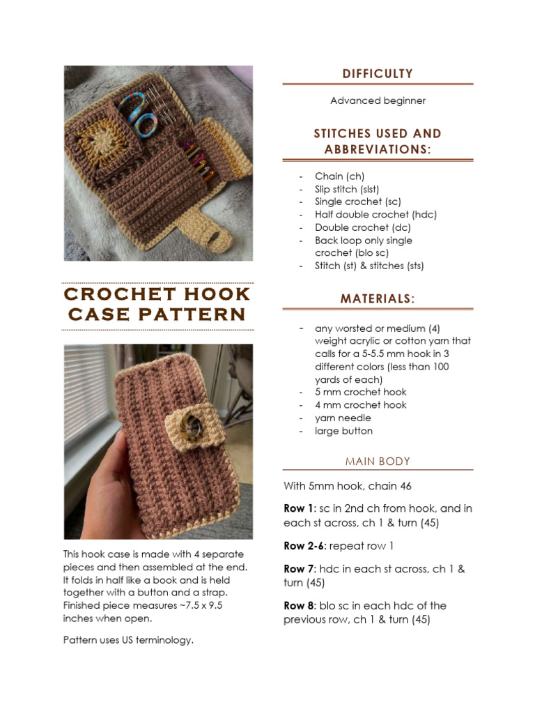 Crochet Hook Case Pattern Guide | PDF | Crochet | Crafts