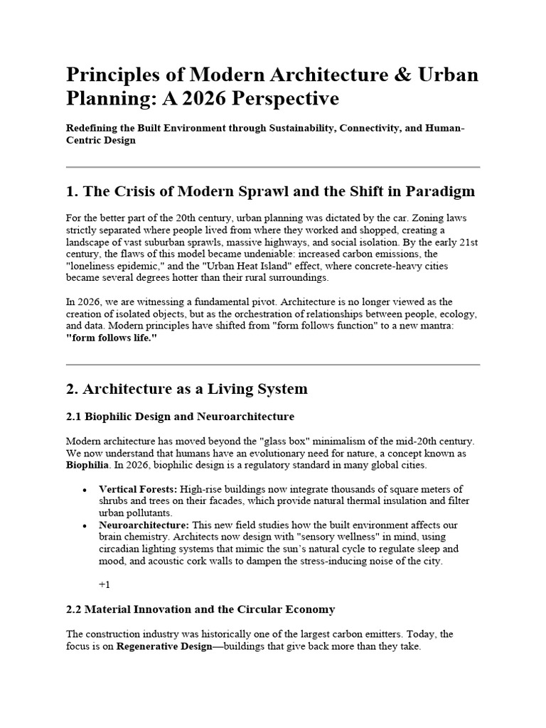 Modern Architecture & Urban Planning 2026 | PDF | Natural Environment ...