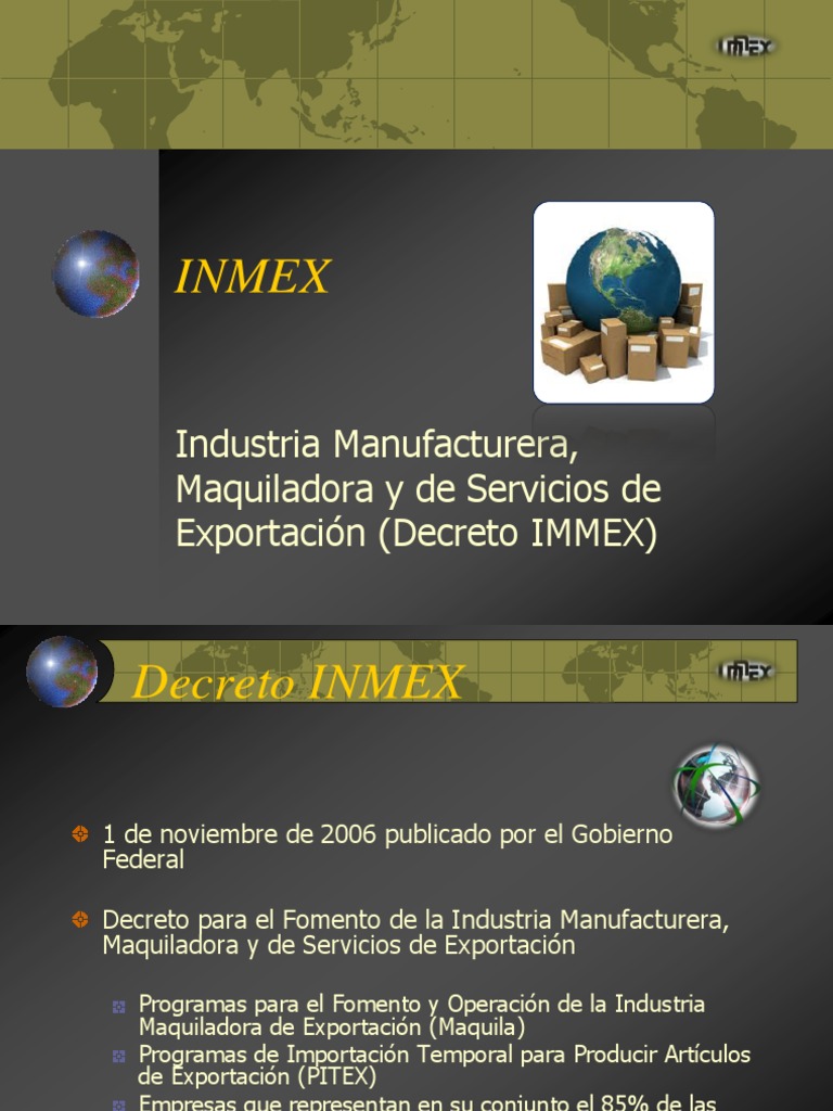 Programa IMMEX: Fomento a la Exportación | PDF | Exportaciones | Industrias
