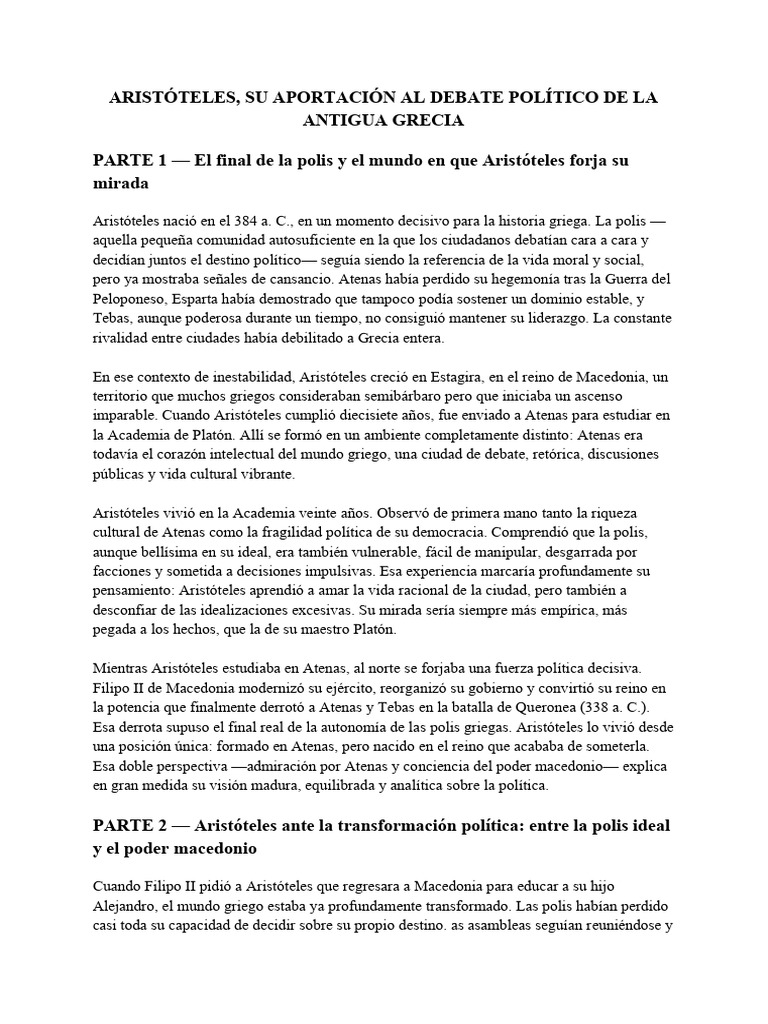 TEma 5. Pol%C3%ADtica de Arist%C3%B3tles | PDF | Aristóteles | Platón