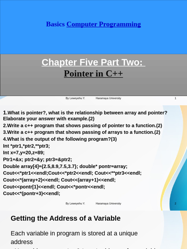 Understanding Pointers in C++ Programming | PDF | Pointer (Computer ...
