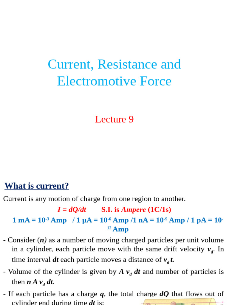 Lecture Notes (1) | PDF | Electrical Resistivity And Conductivity ...