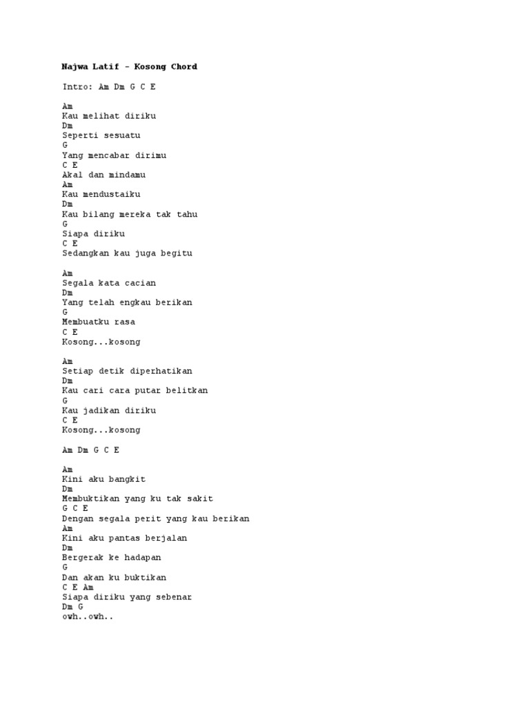Najwa Latif Kosong Chord