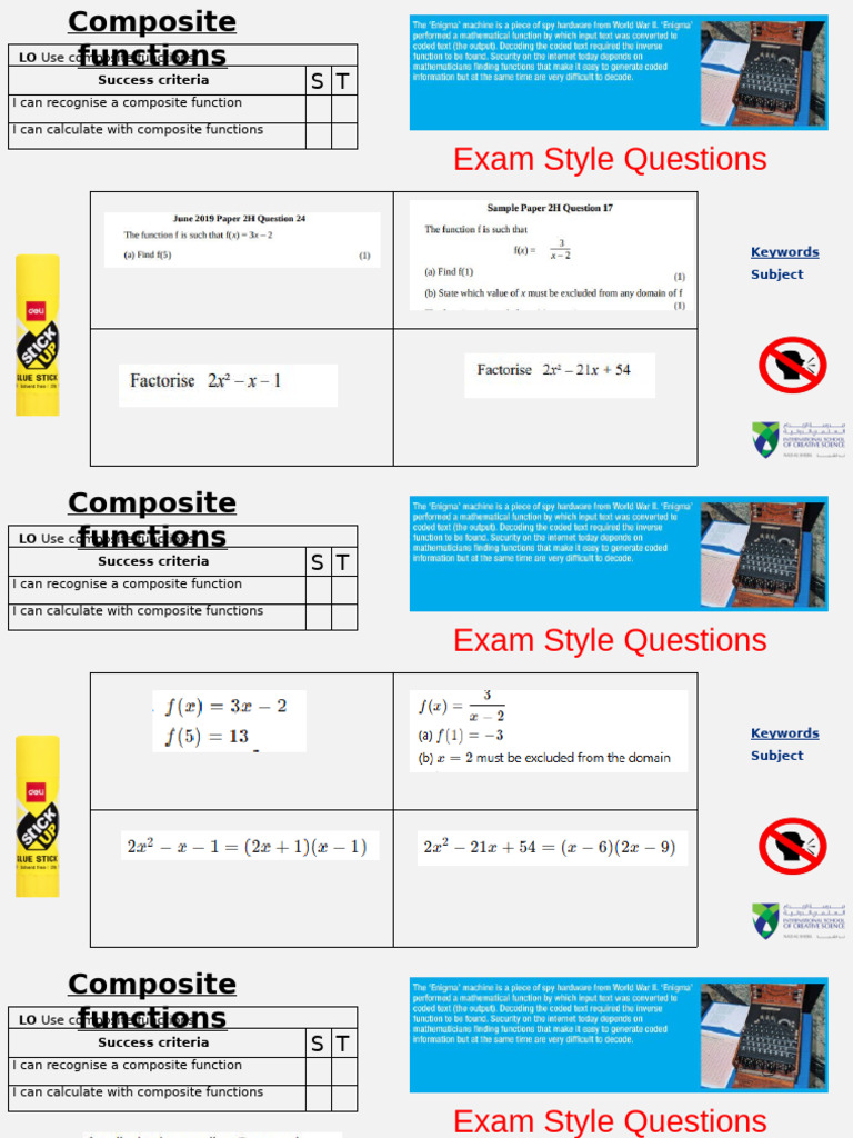 8.2.5 Composite Functions Copy | PDF | Tests | Qualifications