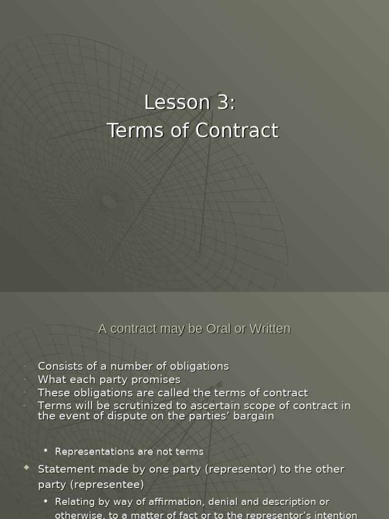 Understanding Contract Terms and Types | PDF | Contractual Term ...