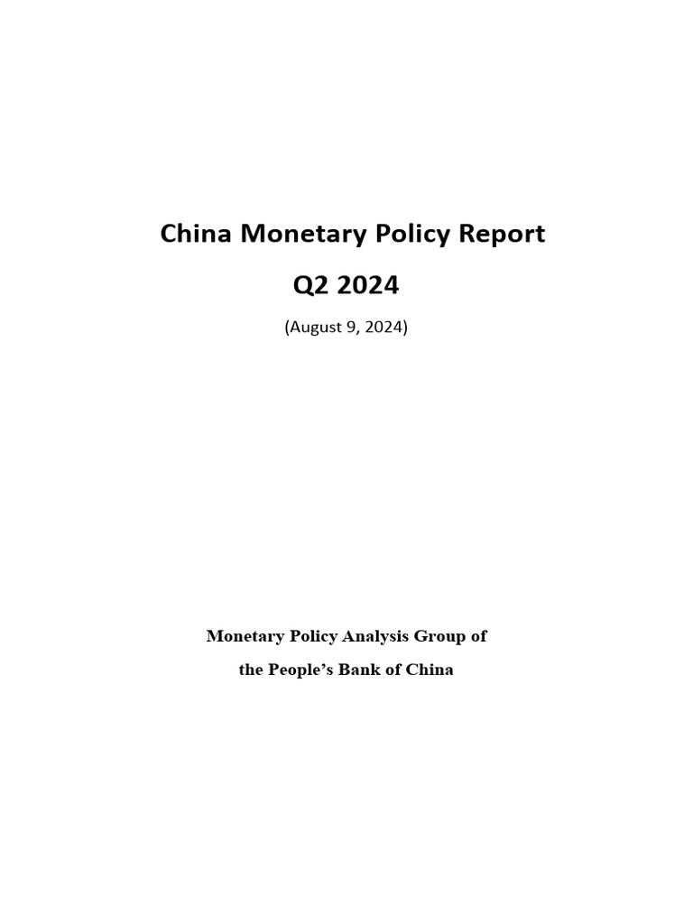 China Q2 2024 Monetary Policy Overview | PDF | Monetary Policy ...