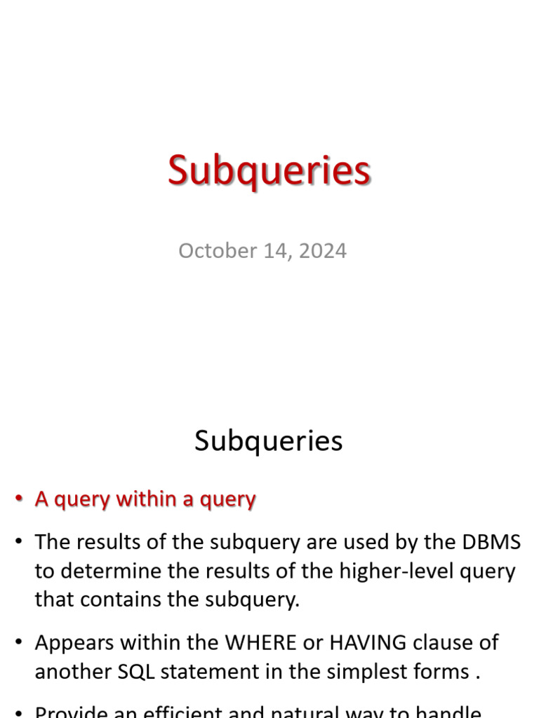14. DML (SubQueries)-1 | PDF | Information Retrieval | Databases