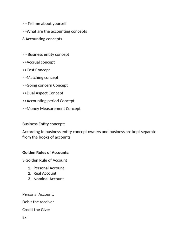 Key Accounting Concepts and Journal Entries | PDF | Debits And Credits ...