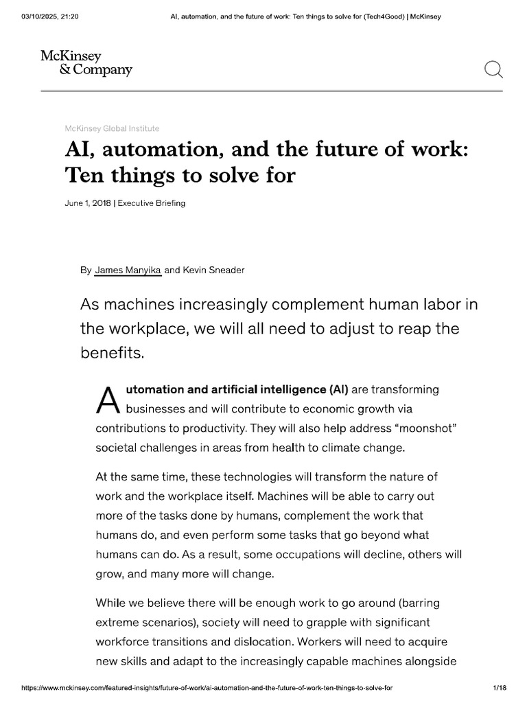 Ai Automation and The Future of Work | PDF