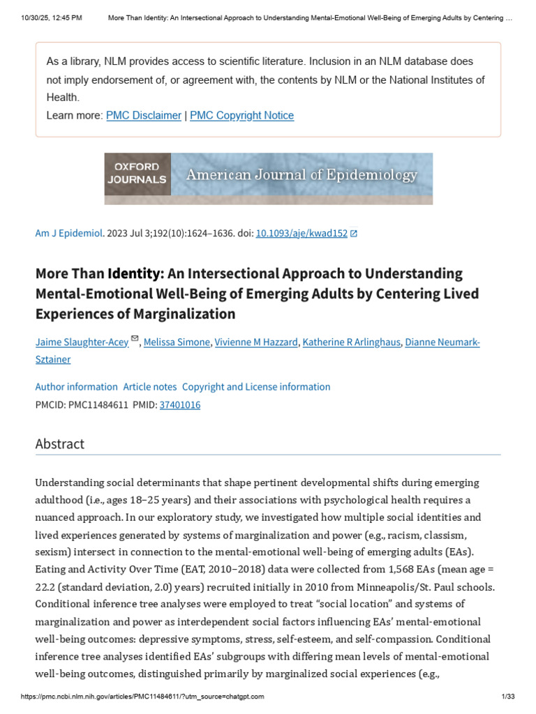 More Than Identity_ an Intersectional Approach to Understanding Mental ...