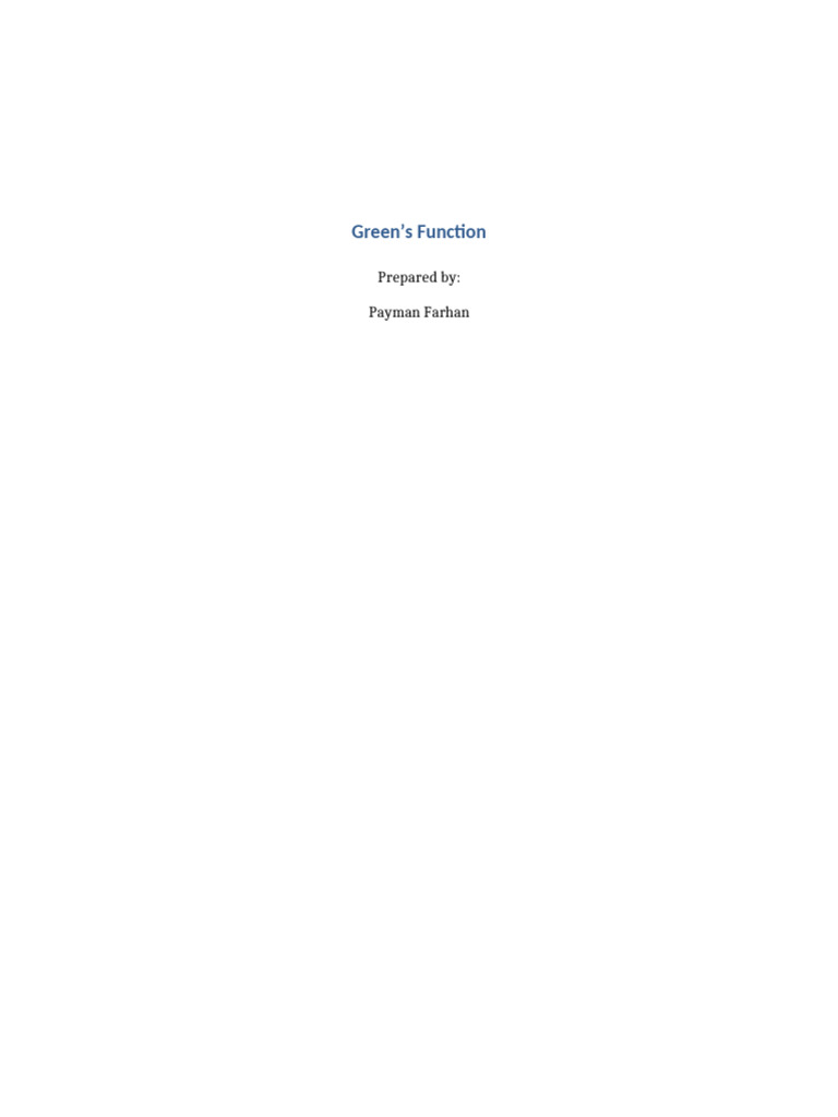 Greens Function Report Final Payman | PDF