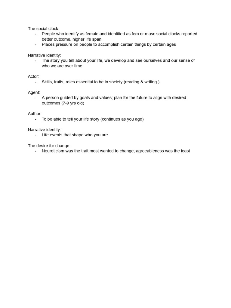 Understanding Social Clocks and Identity | PDF