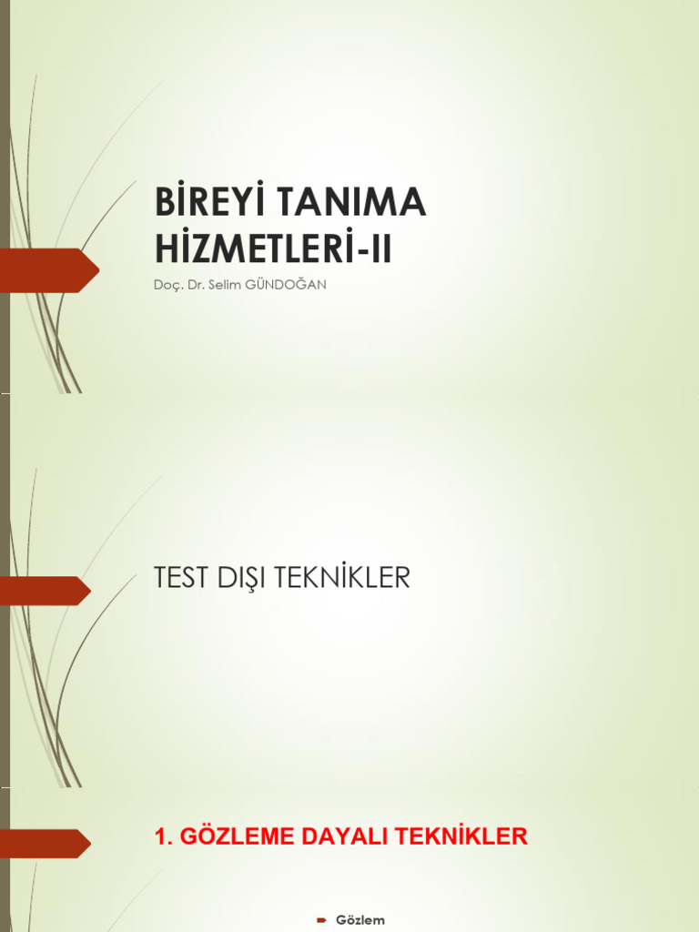 Bi̇reyi̇ Tanima Hi̇zmetleri̇ - Ii | PDF