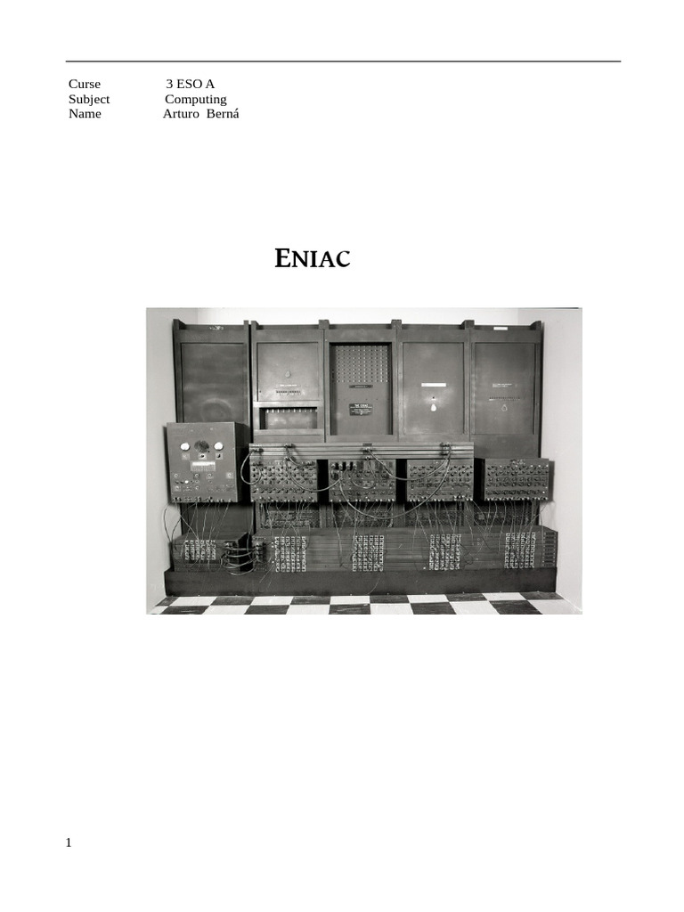 WRTITTER ENIAC | PDF | Computing | Computer Engineering