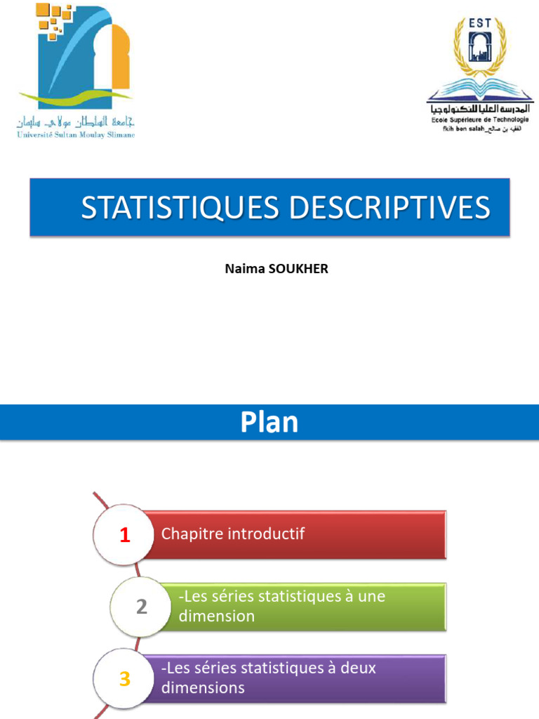 Statistiques Descriptives Univariées | PDF | Statistiques | Variable ...