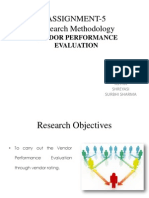 Assignment-5 Research Methodology: Vendor Performance Evaluation