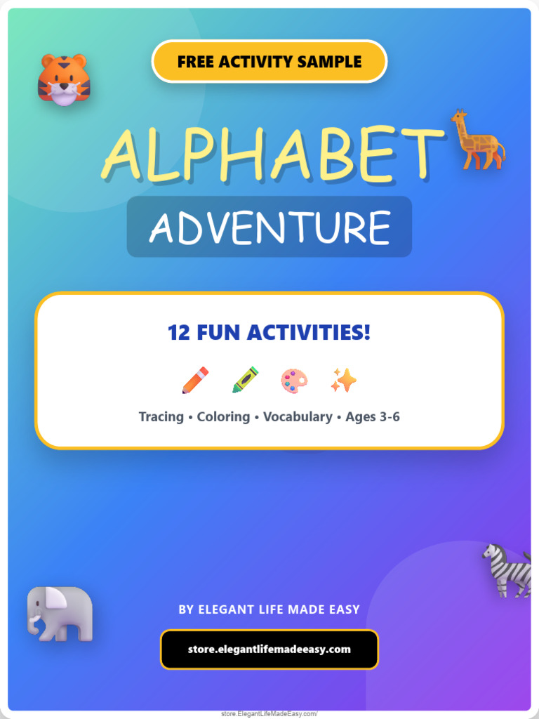 Alphabet Adventure Activities for Kids | PDF | Pencil