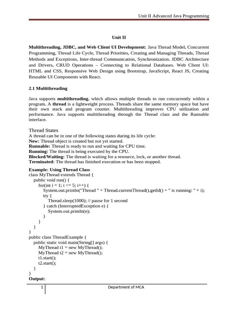 Advanced Java Multithreading Guide | PDF | Bootstrap (Front End ...