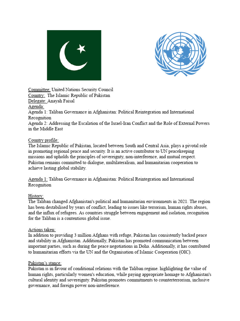 Pakistan's Role in Global Peace Initiatives | PDF | Pakistan | Taliban