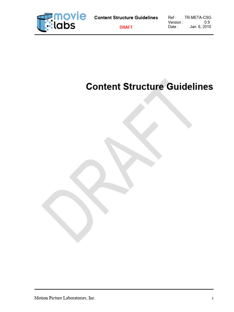 Content Structure Guidelines for Media | PDF | Metadata