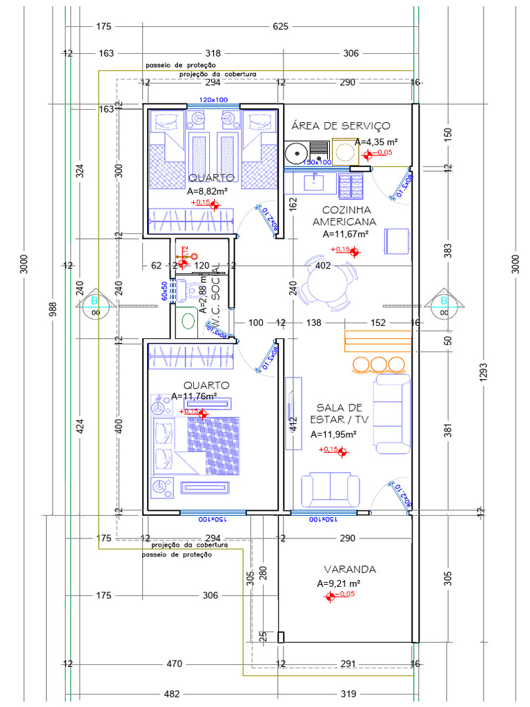 Planta Baixa de Apartamento Americana | PDF