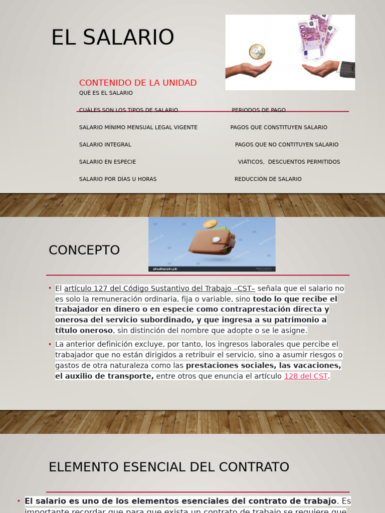 Tipos y Conceptos de Salario Laboral | PDF | Salario | Derecho laboral