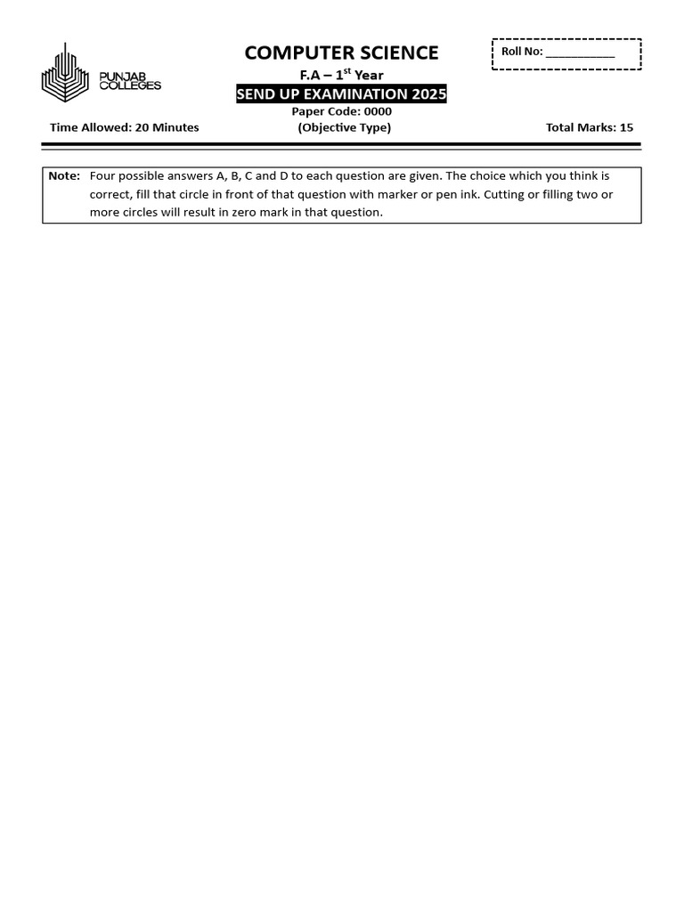 Computer Science 1st Year Exam 2025 | PDF | Python (Programming ...