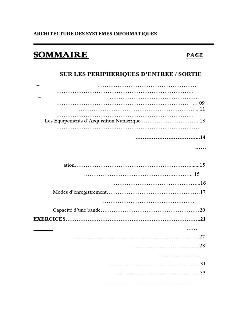 Architecture des Systèmes Informatiques | PDF | Résolution d'affichage ...