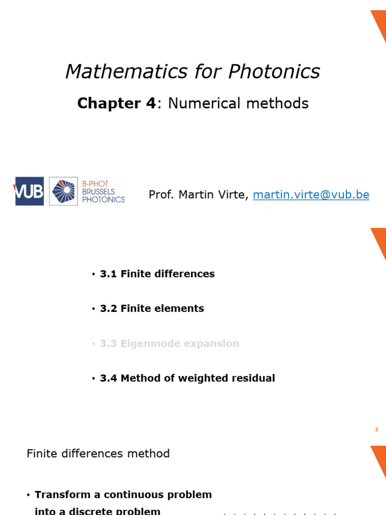 Numerical Methods in Photonics | PDF | Finite Element Method | Finite ...