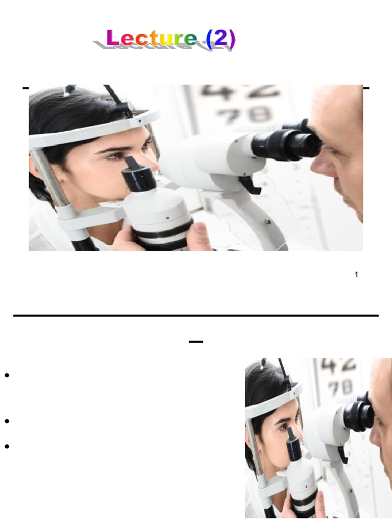 LECTURE 2 Assessment of the Pt With Eye Disorders | PDF | Visual Acuity ...