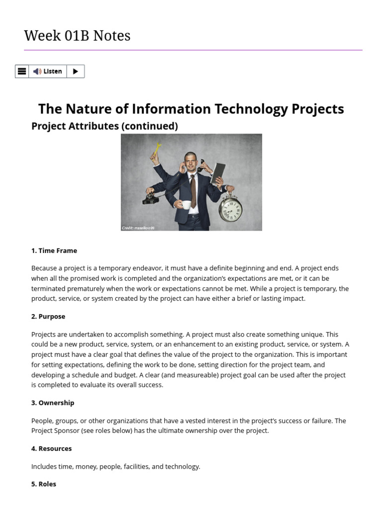 Key Attributes of IT Projects | PDF | Personal Computers | Computer Network